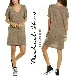 NWT Michael Stars Cara Fiji Wash V-Neck Tee Dress